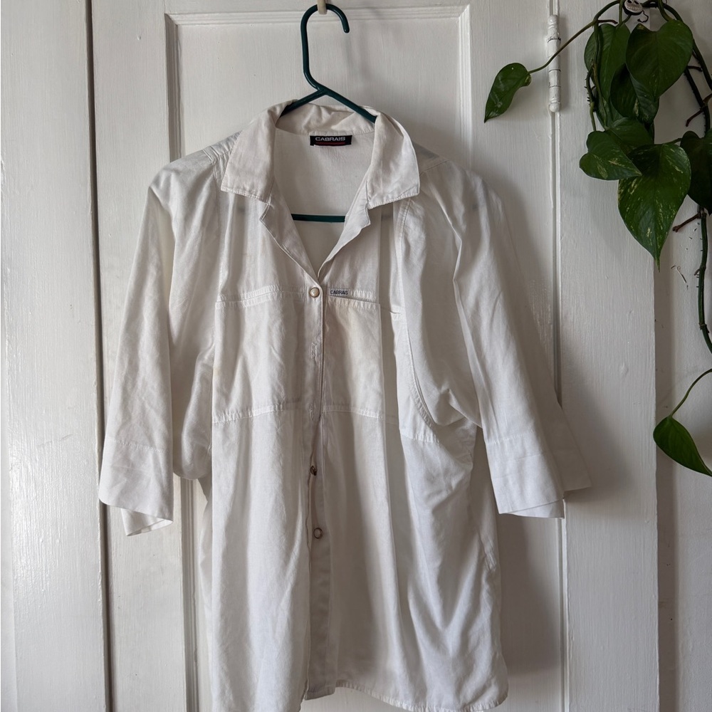 Cabrais Pearl Button White Shirt